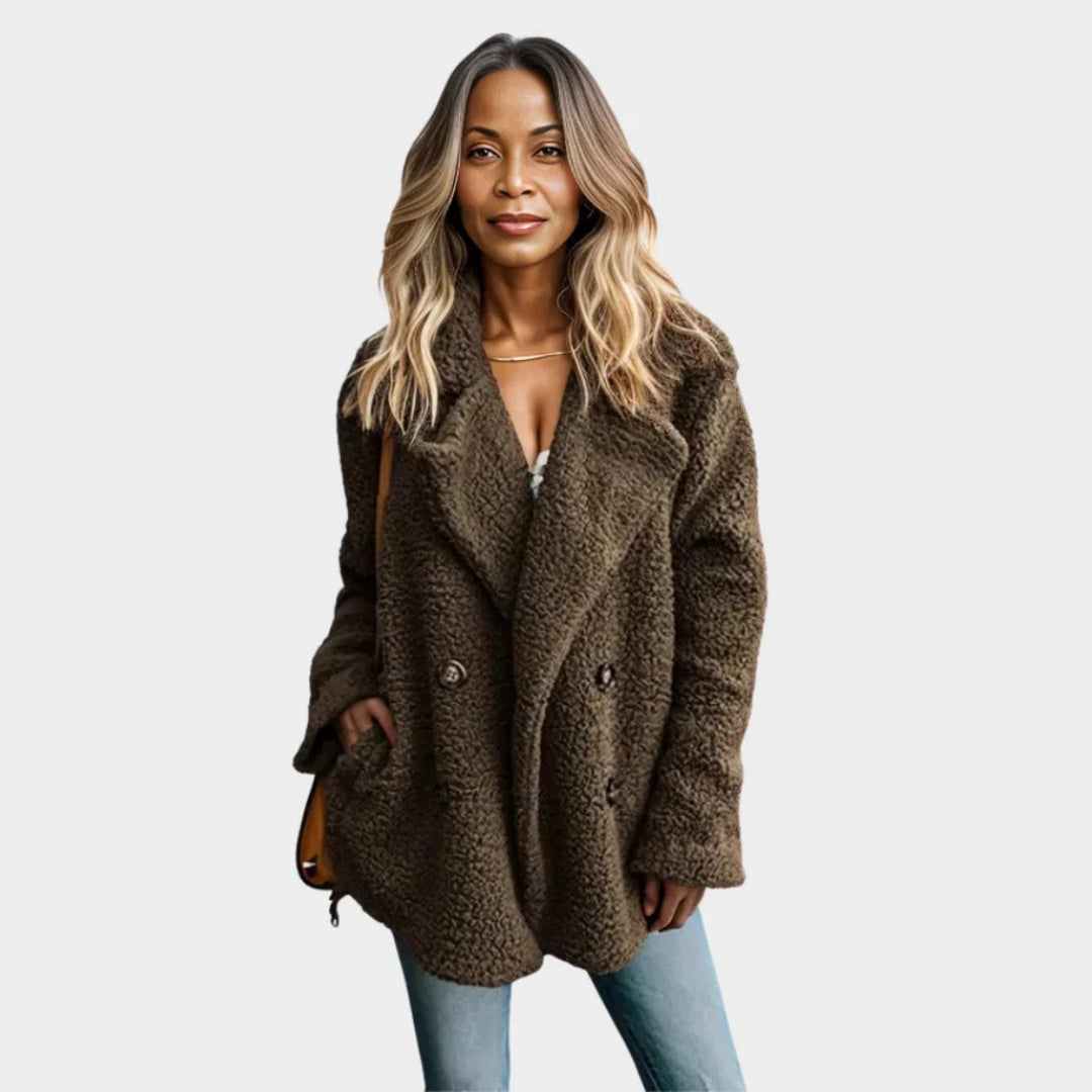 Women’s Fluffy Teddy Coat – Warm Artificial Fleece, Winter Jacket, Cozy Fit, Multiple Colors