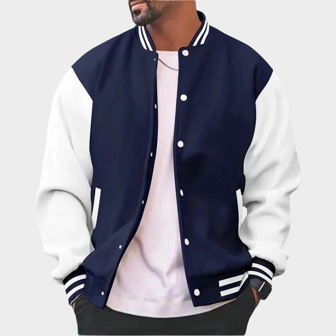 Men's Bomber Jacket – Regular Fit with Snap Front and Contrast Sleeves – Multiple Colours