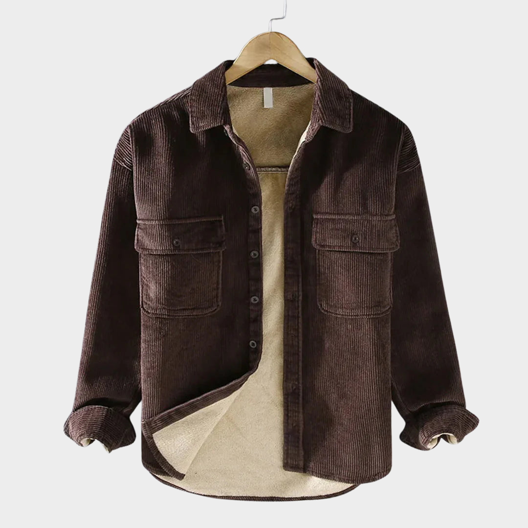 Men’s Corduroy Shirt – Smart Casual – Long Sleeve – Button-Up – Warm Thick Fabric – Multiple Colours