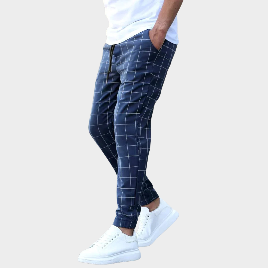 Men’s Classic Plaid Trousers – Tailored Fit – Business Casual – Comfortable & Stylish – Multiple Colours