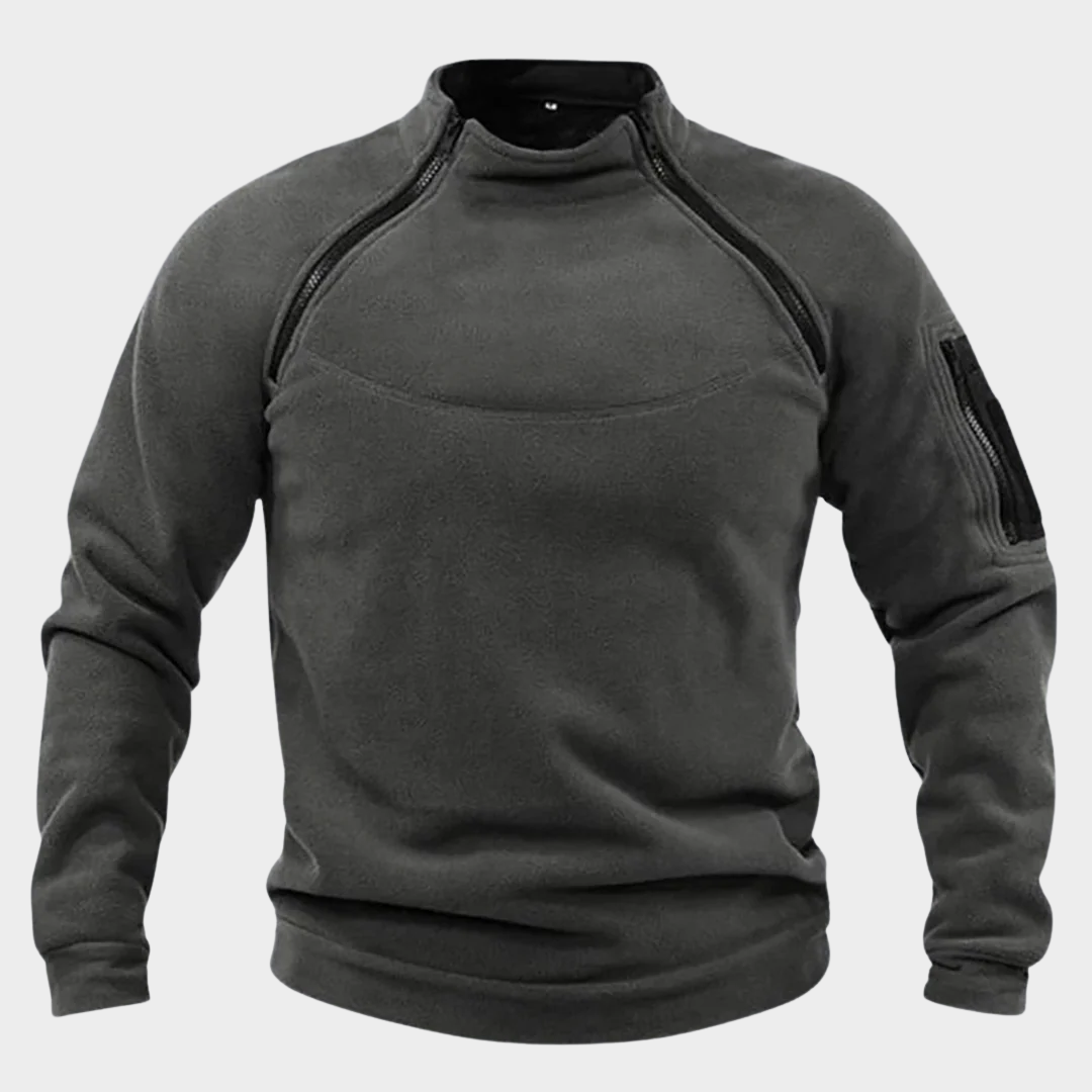 Men Tactical Fleece Pullover – Outdoor Windproof Thermal Hiking Jacket with Warm Fluffy Lining – Multiple Colours