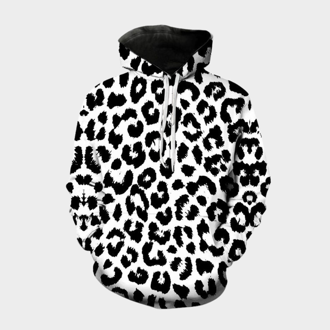 3D Printed Leopard Hoodie - Women's Sweatshirt - Long Sleeve Streetwear