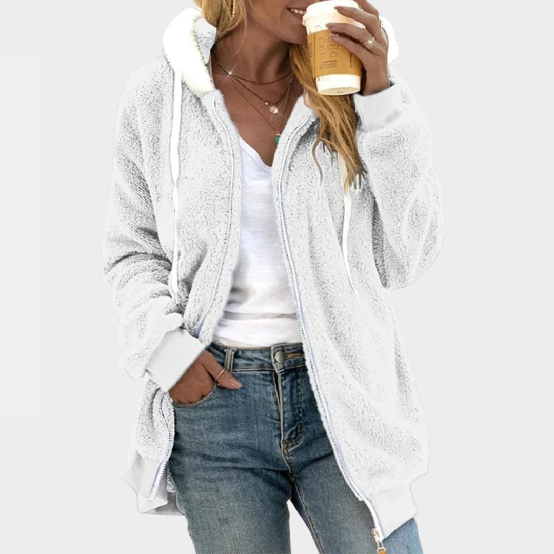 Women's Plush Zip-Up Jacket - Thickened Lamb Fleece - Warm Lined Overcoat - Multiple Colours