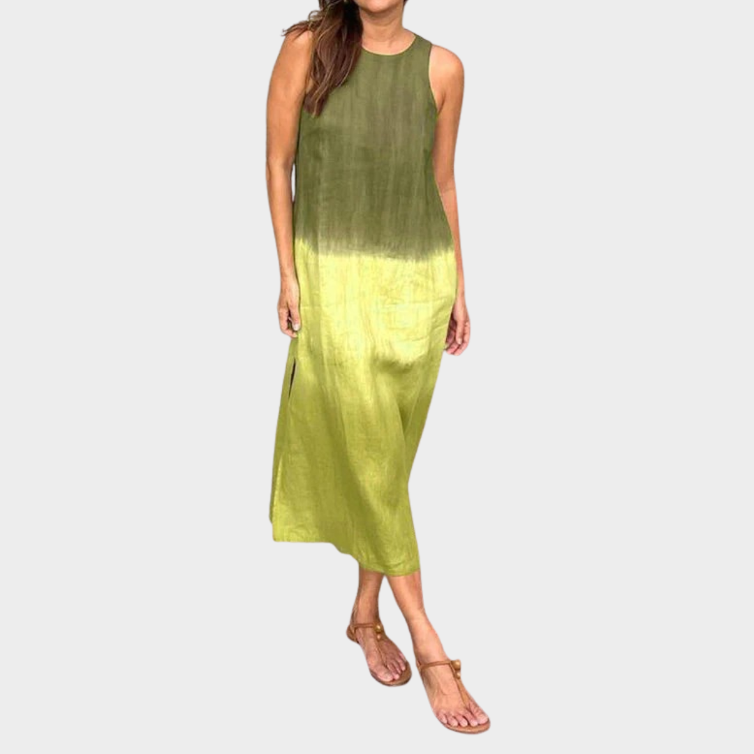 Women’s Sleeveless Maxi Dress – O-Neck – Relaxed Fit – Gradient Print – Soft Fabric – Multiple Colours
