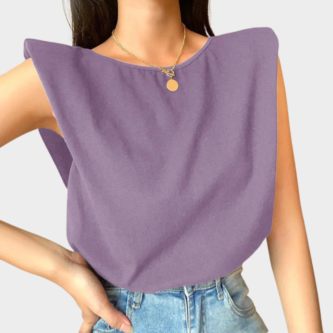 Women Relaxed Fit Top – Short Sleeve Casual Blouse with Extended Shoulders and Comfortable Fiber Blend – Multiple Colours