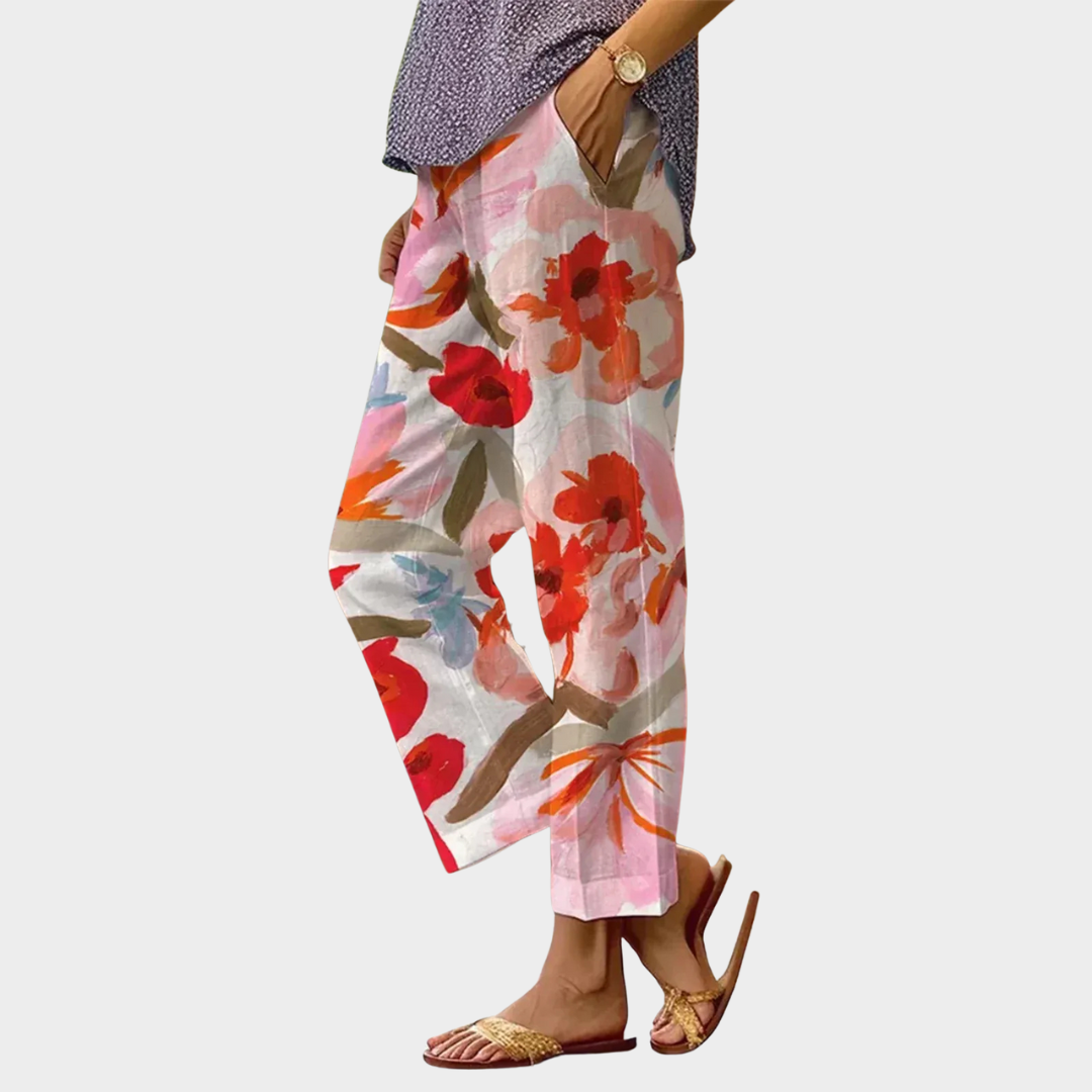 Women’s Slim Fit Sports Trousers – Elastic Waistband – Digital Print – Comfortable Versatile Design – Multiple Colours