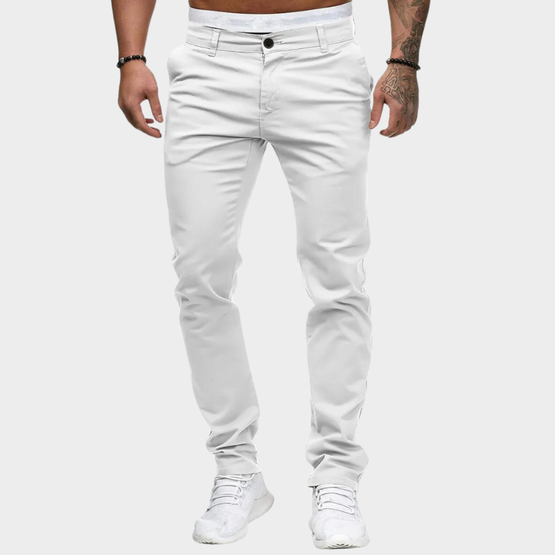 Men's Casual Cotton Trousers – Slim Fit – Straight Leg – Business & Everyday Wear – Comfortable Fabric – Multiple Colours