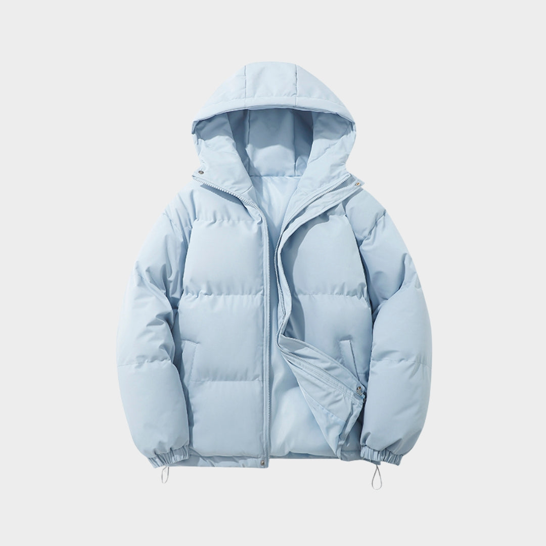 Women’s High Neck Hooded Puffer Jacket - Cotton Padded - Zipper Design - Warm Winter Coat - Multiple Colours