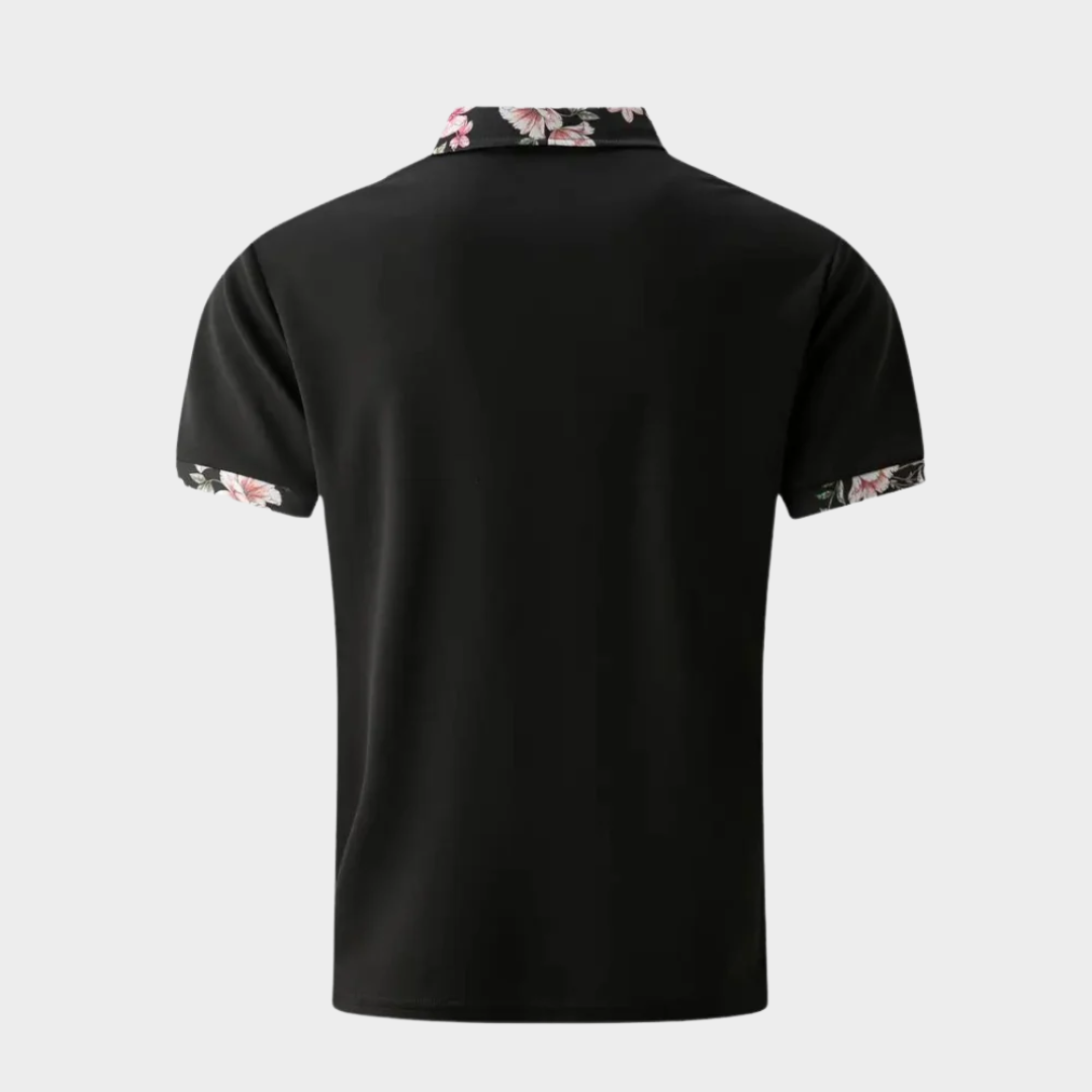 Men’s Short Sleeve Polo Shirt – Solid Colour Classic Pullover with Mosaic Design – Breathable and Comfortable Fit – Multiple Colours