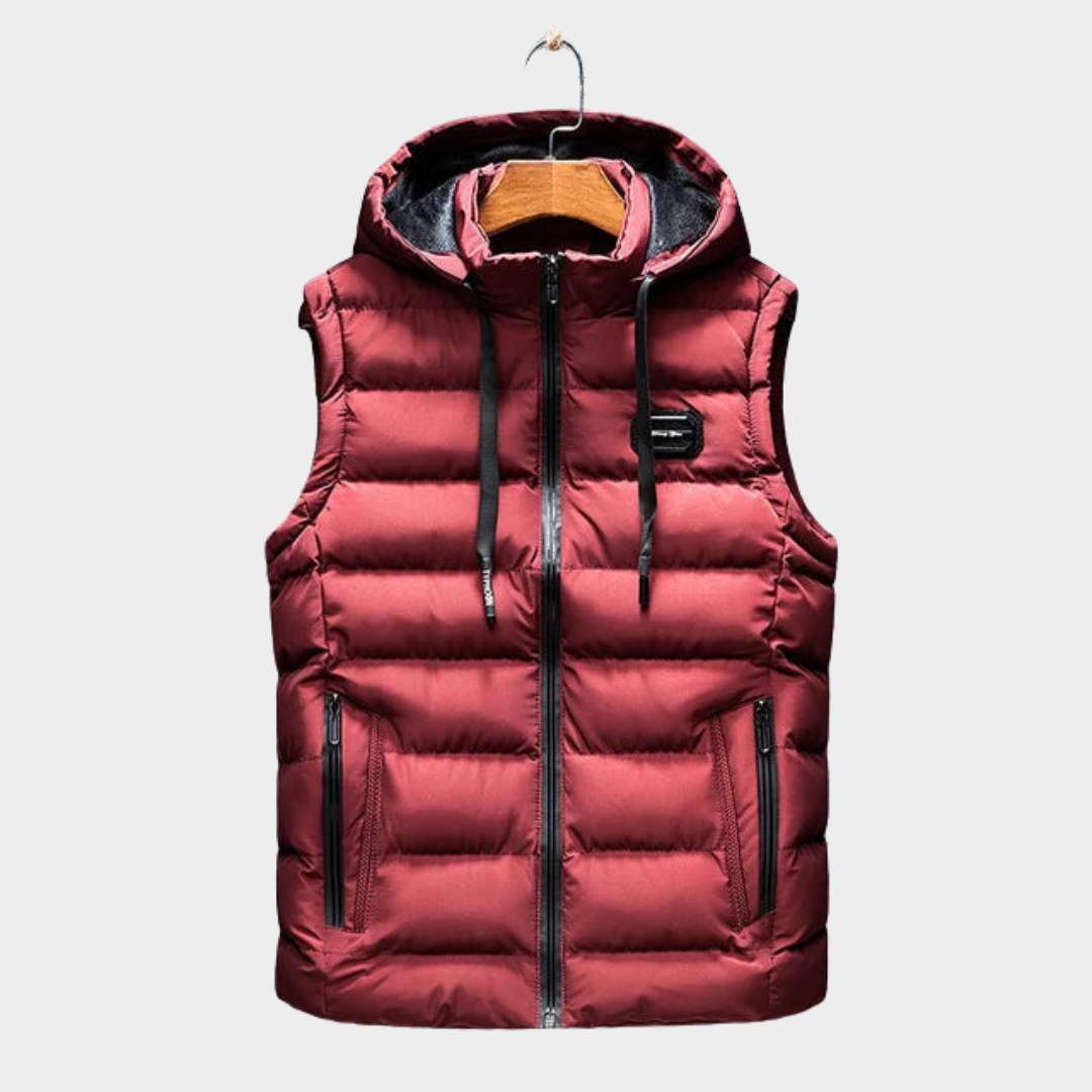 Men's Hooded Vest Jacket – Casual Sleeveless Waistcoat – Warm Zip-Up Gilet – Multiple Colours