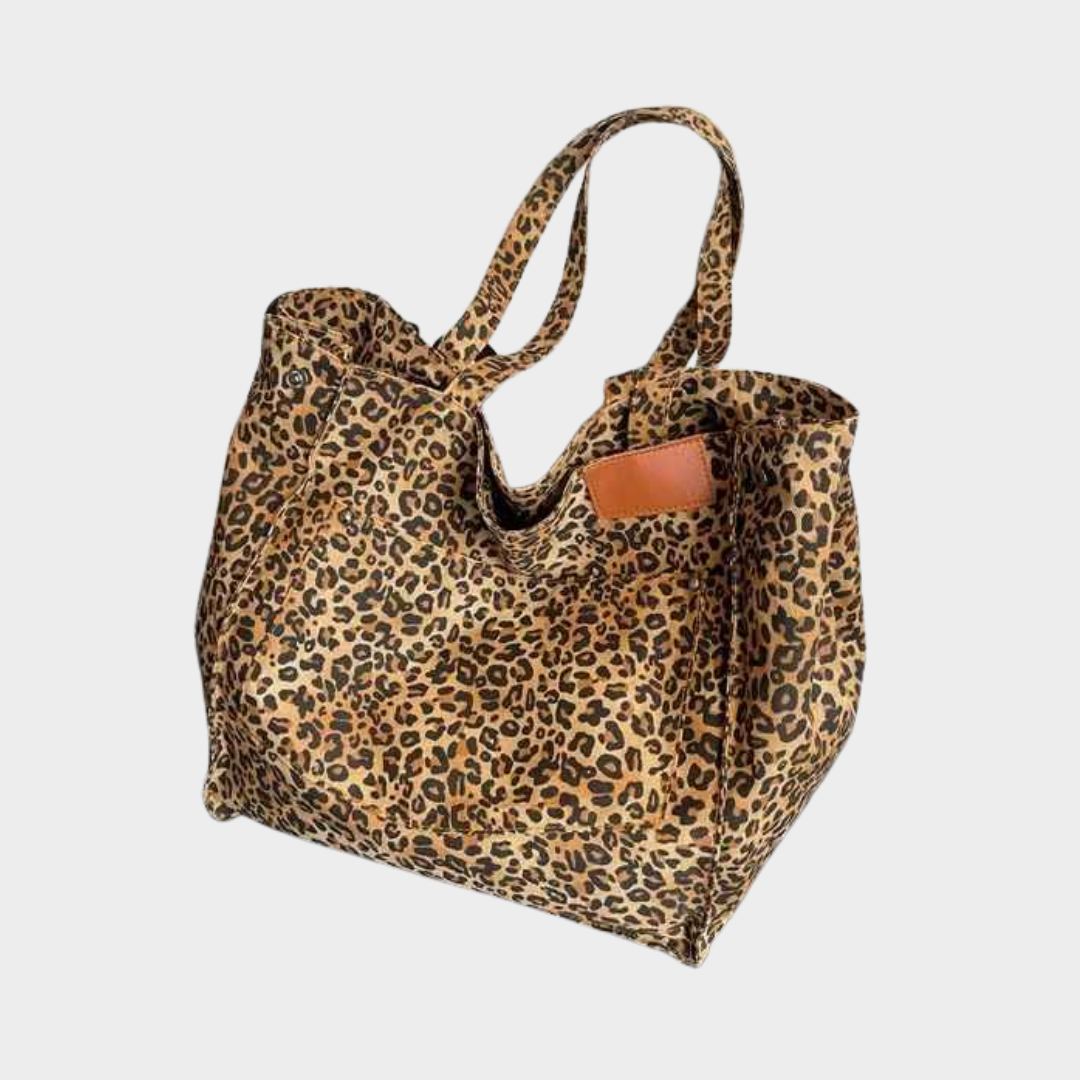 Women Tote Bag – Leopard Print Large Capacity Canvas Shoulder Handbag – Multiple Colours