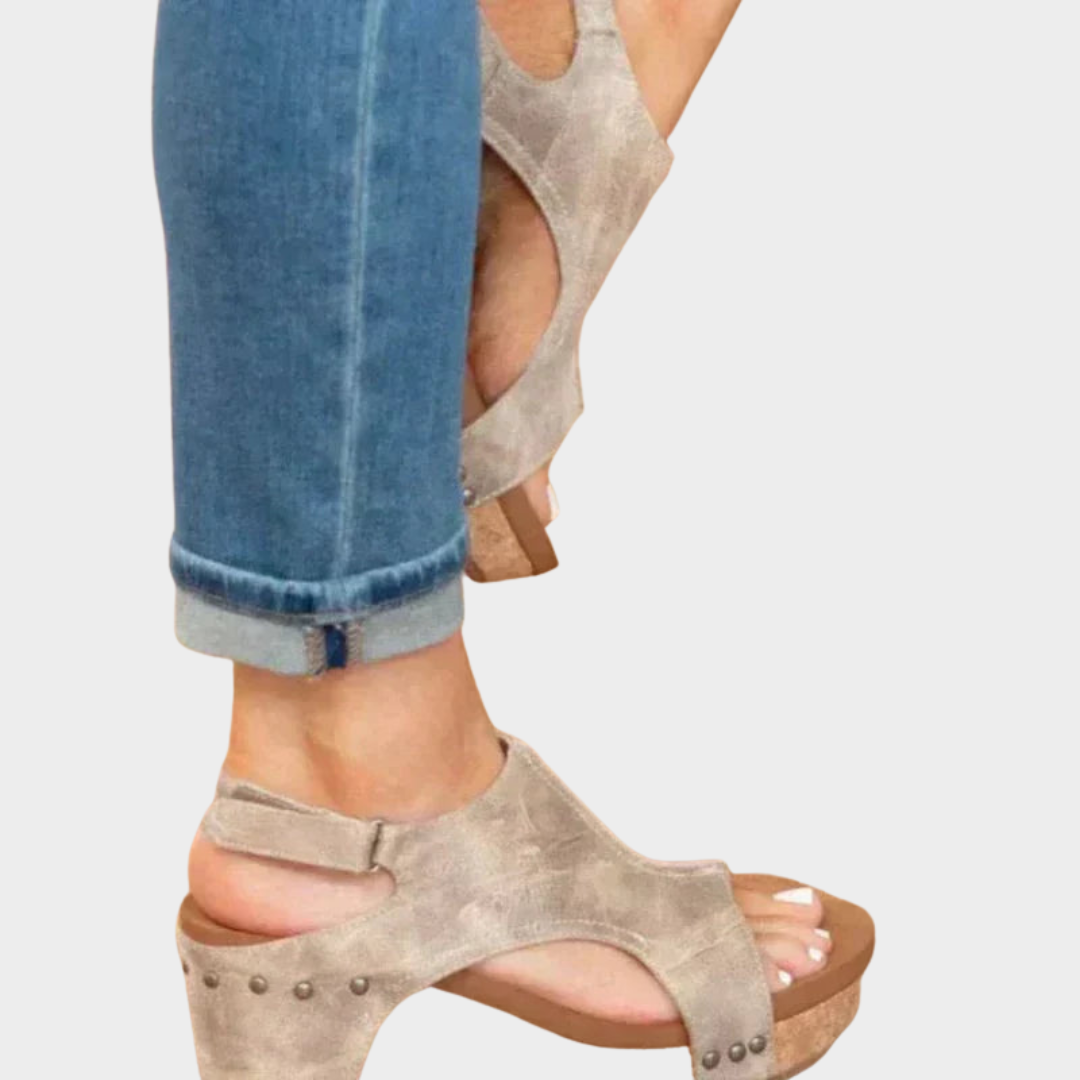 Women's Wedge Sandals – Peep Toe – Buckle Strap – Leopard Print – Platform Sole – Casual & Stylish – Multiple Colours