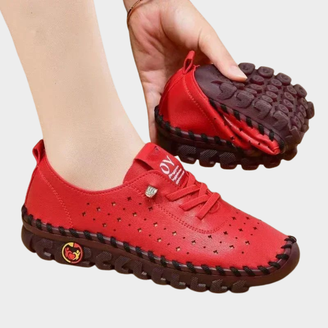 Women's Platform Sneakers - PU Leather - Lace-Up - Slip-On Comfort - Multiple Colours