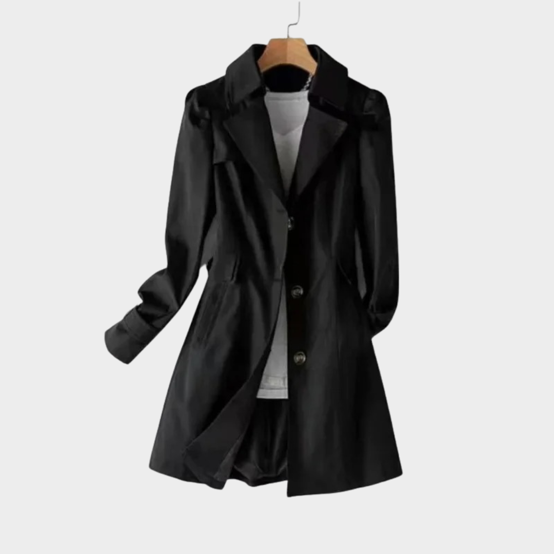 Women Mid-Length Coat – Elegant Slim Fit Single Button Outerwear – Classic Tailored Design – Multiple Colours