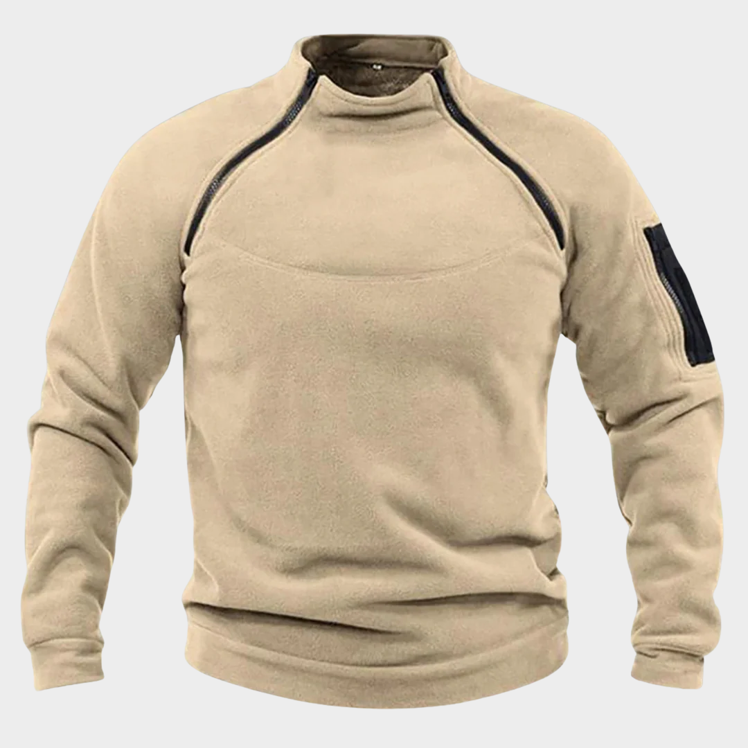 Men Tactical Fleece Pullover – Outdoor Windproof Thermal Hiking Jacket with Warm Fluffy Lining – Multiple Colours