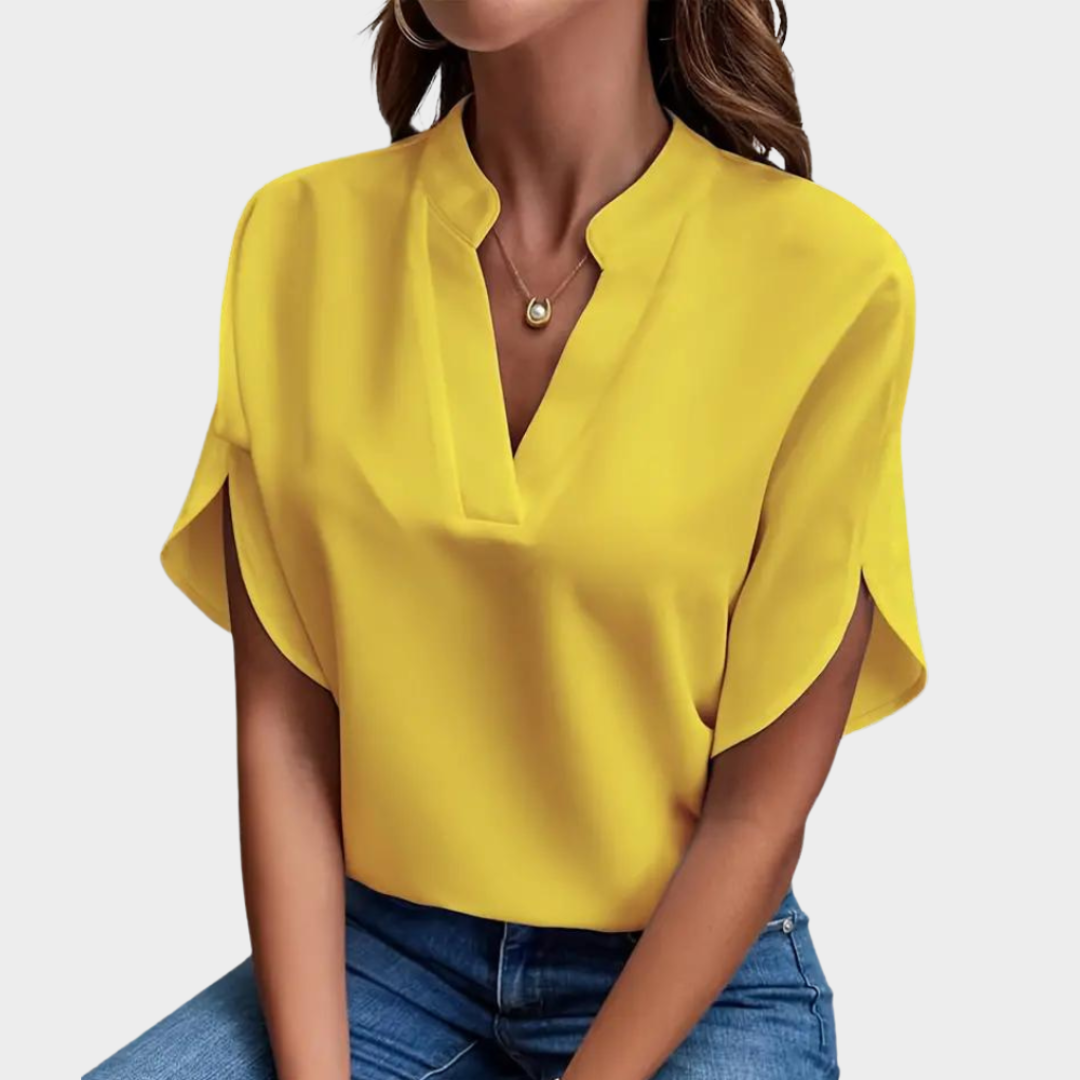 Women's Chiffon Blouse - Long Sleeve - V Neck - Loose Fit - Multiple Colours