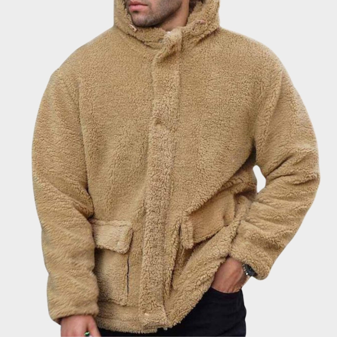 Men's Jacket Solid Color Windbreaker Hoodie - Fall Daily Fashion Coat, Black, Apricot, Khaki