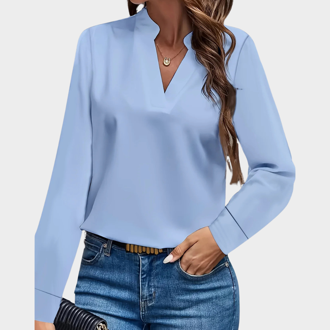 Women's Elegant Chiffon Blouse – Long Sleeve Office Shirt – Lightweight & Stylish – Multiple Colours