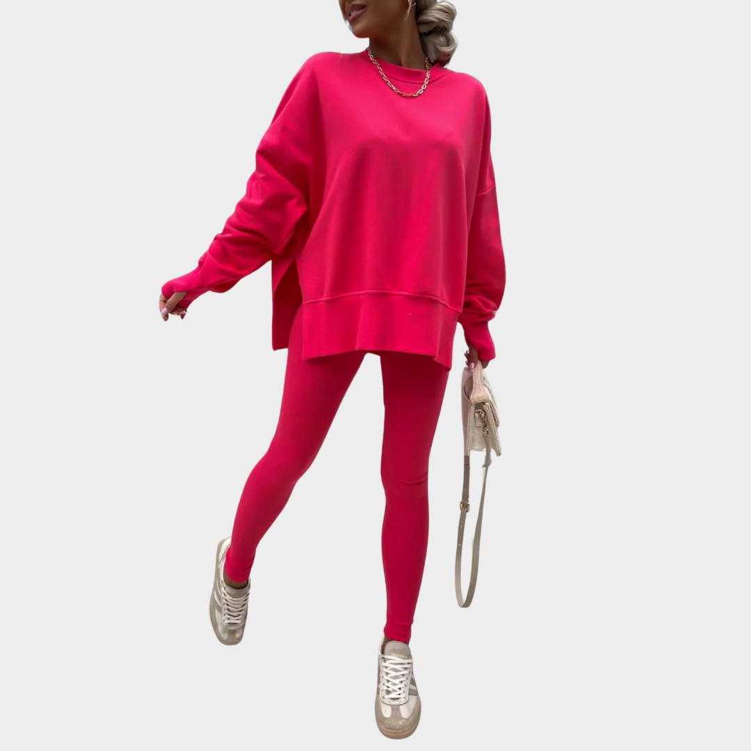 Women Casual Two-Piece Tracksuit – Long Sleeve Sweatshirt and Pants Set – Relaxed Fit Comfort – Multiple Colours