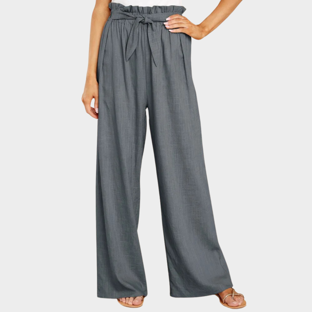 Women's Loose Fit Cotton Trousers – Elastic Waist – Casual Style – Multiple Colours
