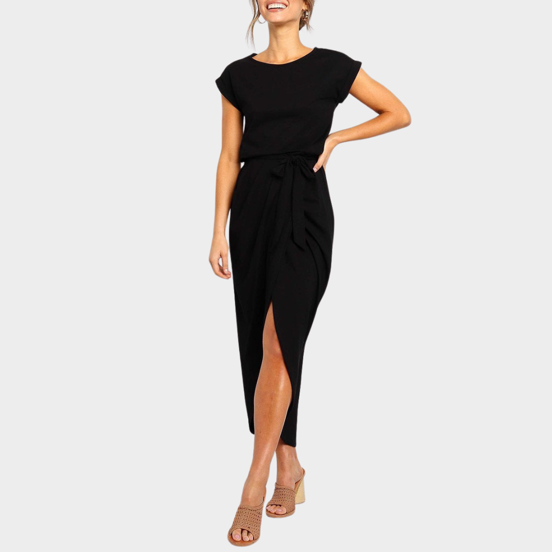 Women's Midi Dress – Adjustable Waist Belt – Elegant Fit – Soft & Comfortable – Multiple Colours