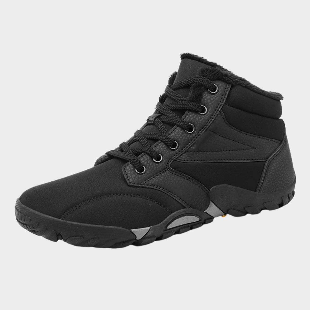 Winter Boots for Men – Non-Slip Snow Ankle Boots, Warm Fur Lining, Outdoor Lightweight Hiking Shoes, Khaki, Grey, Black