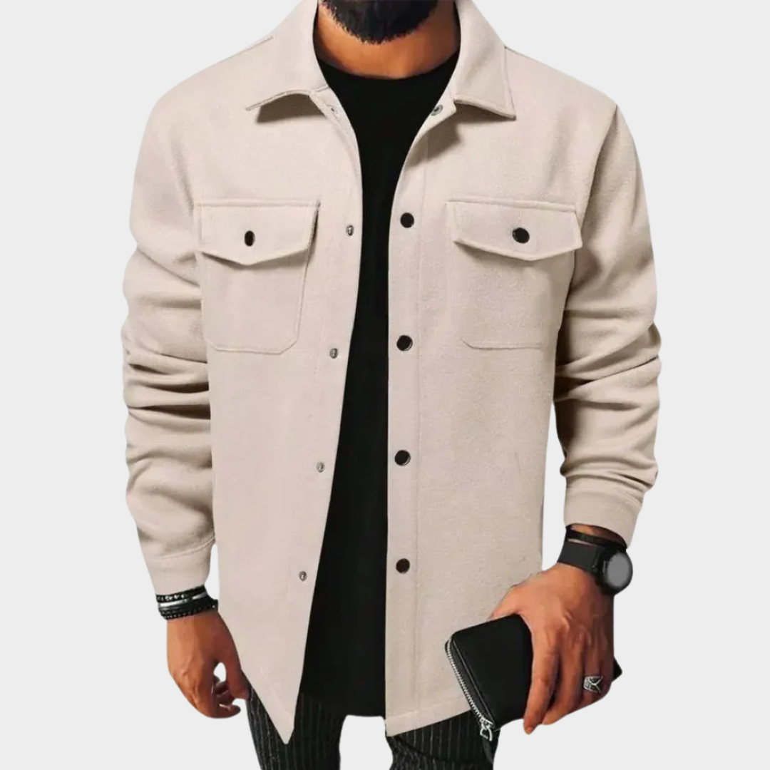 Men's Classic Solid Color Jacket – Workwear Overcoat – Casual European Streetwear – Multiple Colours