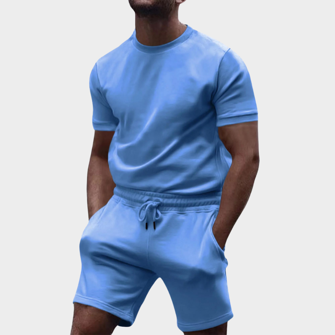 Men's Sportswear Set - Quick-Dry T-Shirt & Shorts - Breathable Fabric - Multiple Colours