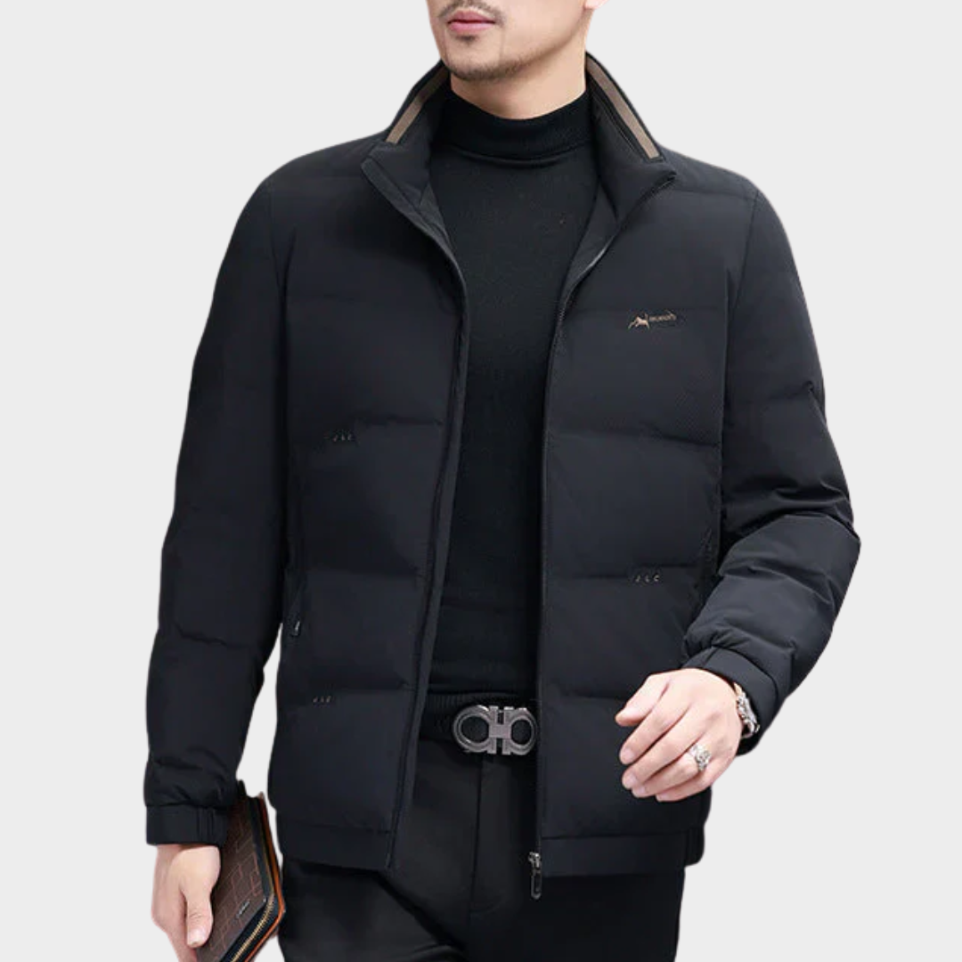 Men’s Puffer Jacket – Quilted Insulated Regular Fit Lightweight Coat with Stand-Up Collar – Multiple Colours