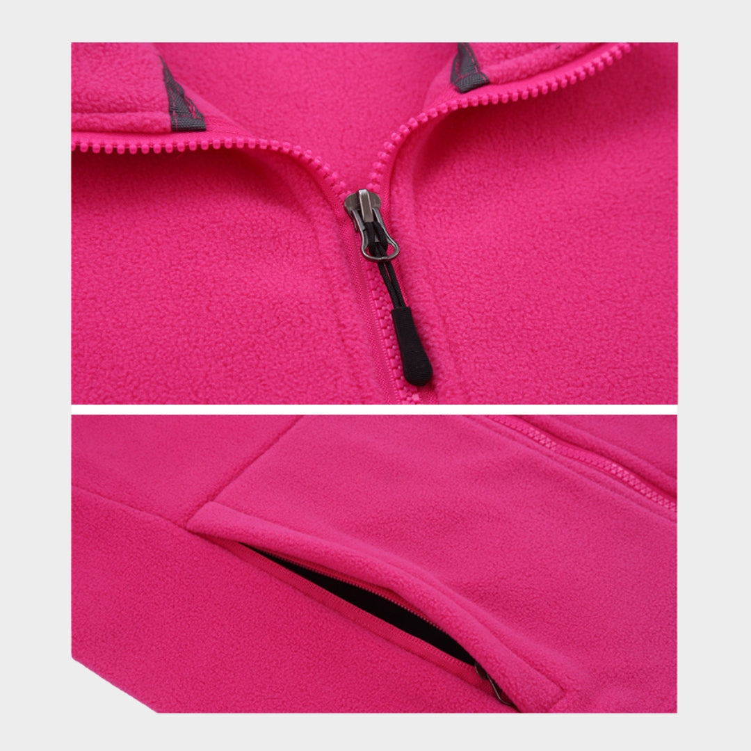 Lightweight Women’s Full-Zip Polar Fleece Jacket – Outdoor Recreation Coat, Multiple Colors