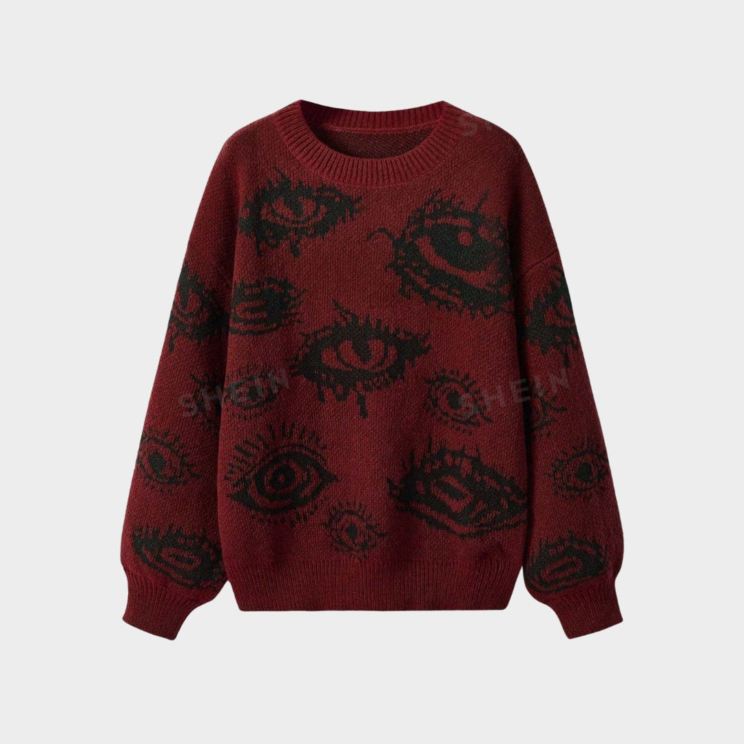 Women's Knitted Sweater - Long Sleeve Pullovers – Vintage Winter Tops in Dark Grey, Green, and More