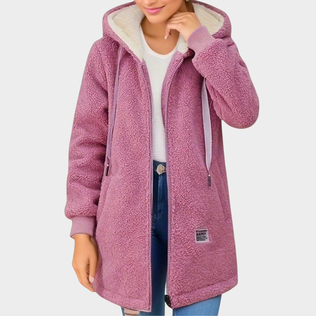 Women’s Fleece Hooded Jacket – Thickened Lamb Wool Sweatshirt Cardigan Coat with Warm Lining – Multiple Colours