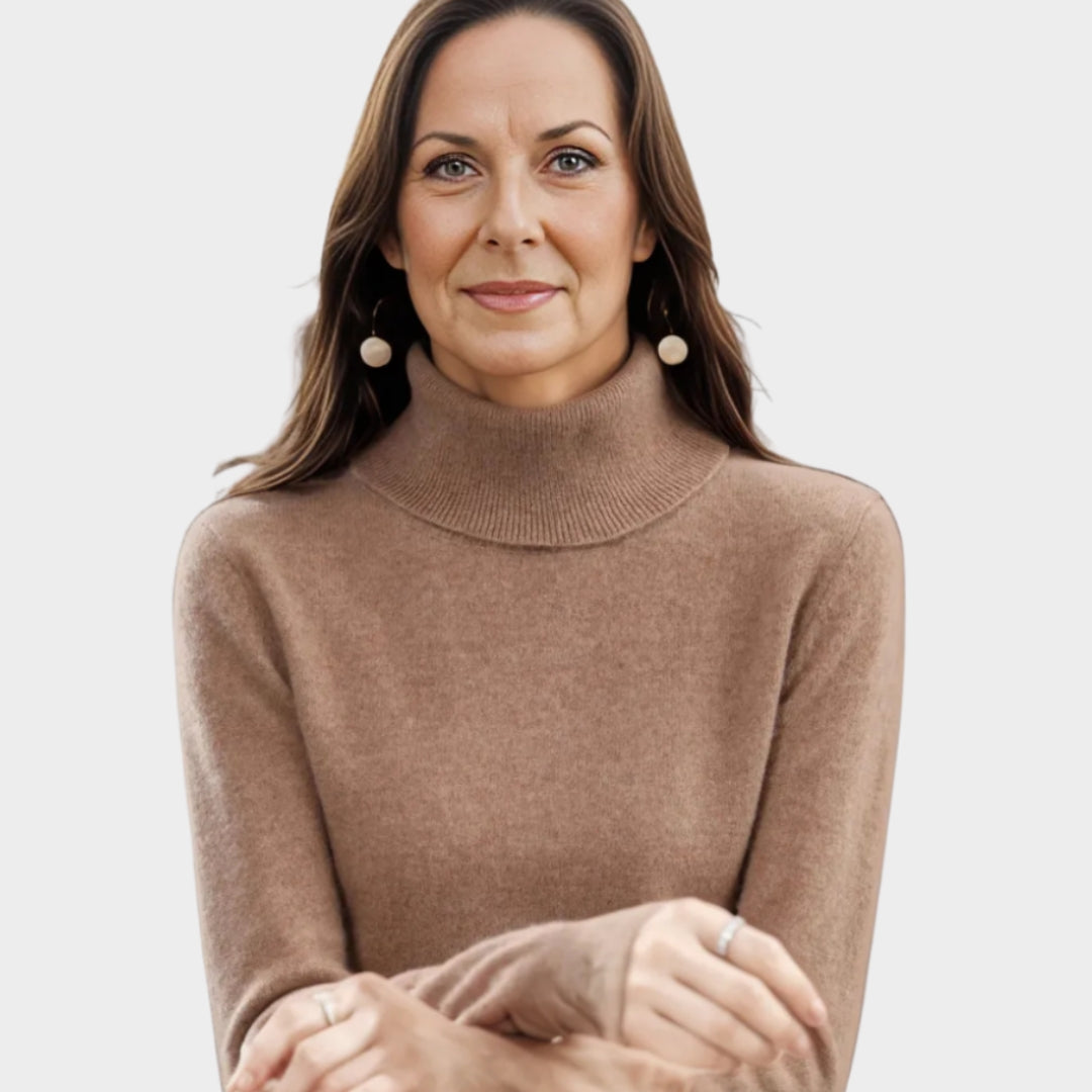 Women’s Cashmere Sweater - High-Neck - Warm Woolen Knit Jumper – Multiple Colours