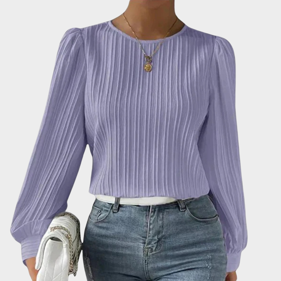 Women's Round Neck Long Sleeve Shirt – Classic Solid Colour Shirt – Casual & Office Wear – Multiple Colours