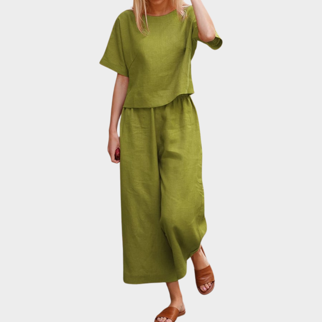 Women's Elegant Short Sleeve Suit – Two-Piece Set – Commuting Wear – Multiple Colours