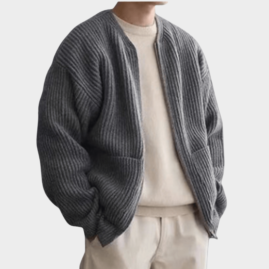 Men's Knit Cardigan – Warm Button-Up Sweater – Soft Cotton Blend – Vintage Style – Multiple Colours