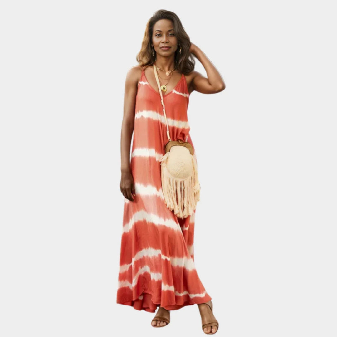 Women's Solid-Colored Casual Summer Dress – V-Neck, Short Sleeves, Relaxed Fit (Grey, Purple, Pink, and More)