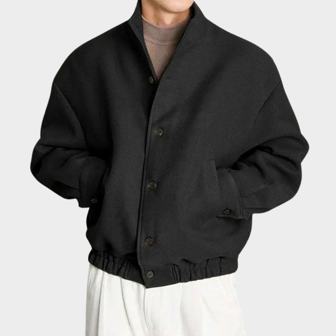Men Button Jacket – Korean Fashion Coat with Regular Length and Slight Stretch – Multiple Colours