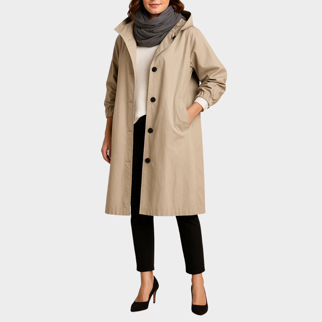 Women Loose Long Trench Coat – Oversized Buttoned Lapel Overcoat with Pockets – Comfortable Casual Outerwear – Multiple Colours