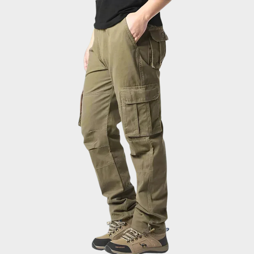Men's Cargo Trousers – Straight Leg – Multi Pockets – Loose Fit – Cotton – Multiple Colours