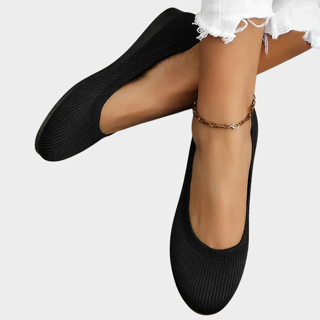 Women Breathable Slip On Flat Shoes – Knitting Sock Style – Round Toe – Lightweight – Multiple Colours