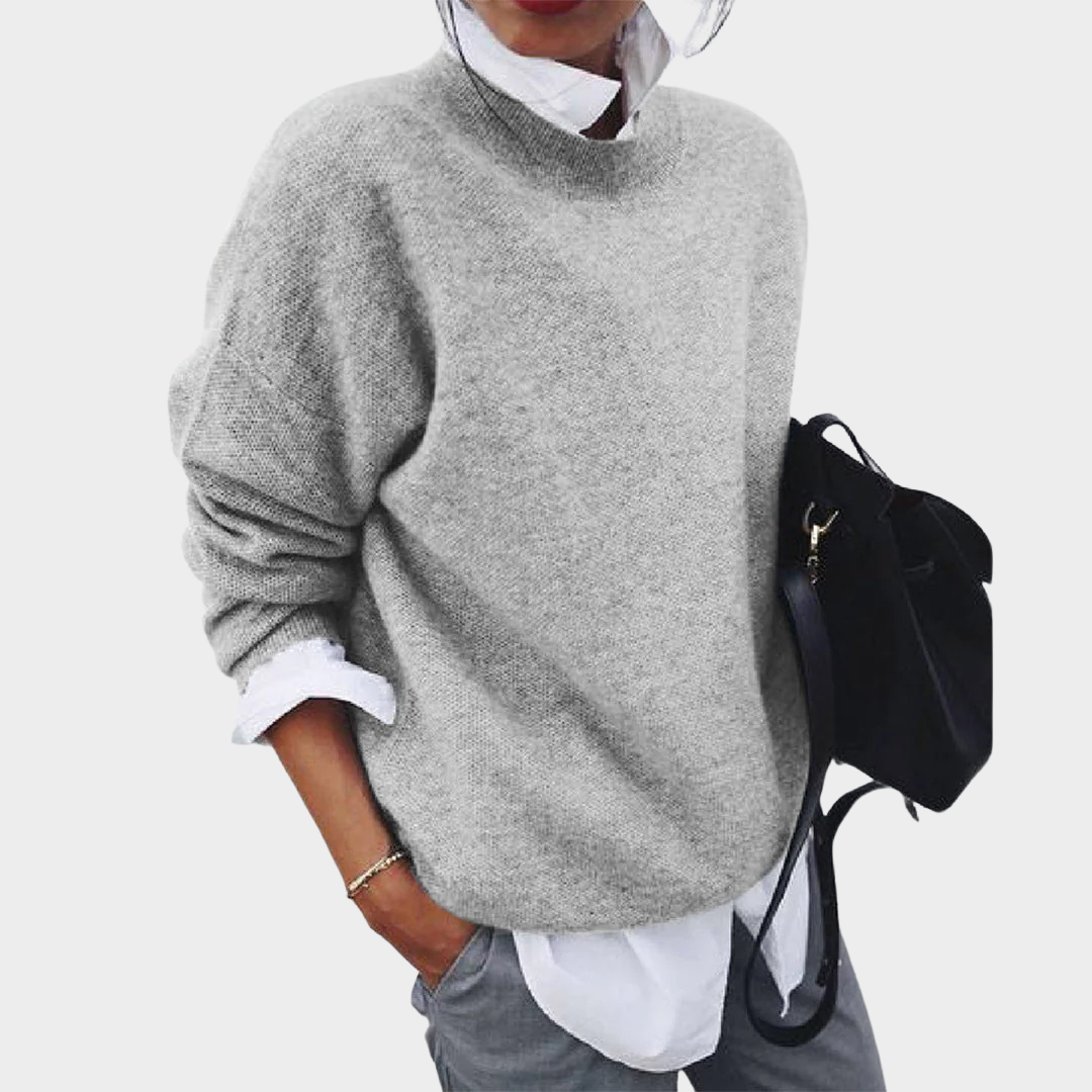 Women's Knitted Sweater – Elegant Loose Fit – Soft Wool Blend – Long Sleeve Pullover – Multiple Colours