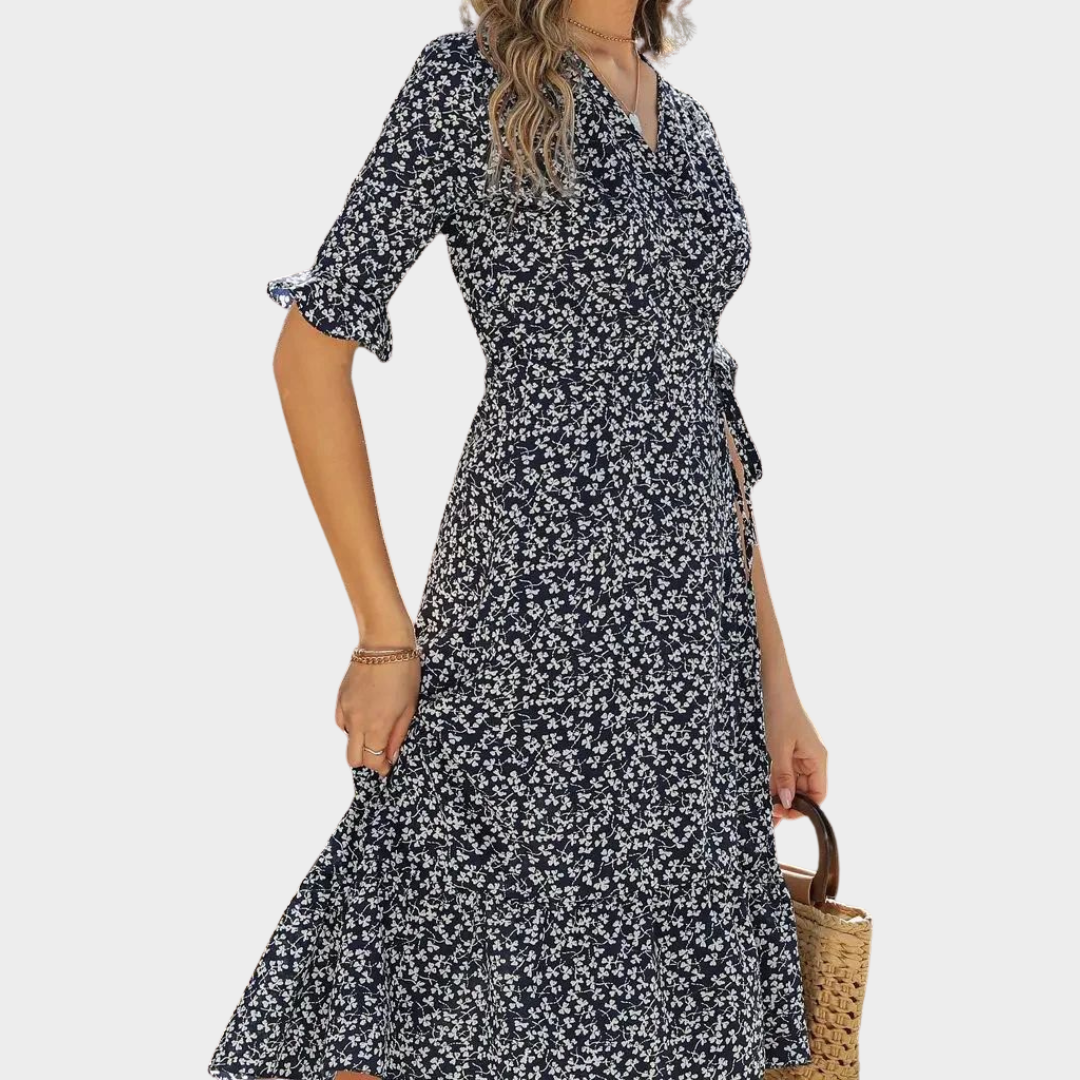 Women's A-Line Long Dress – Elegant Beachwear – Flowing Skirt – Lightweight Fabric – Black