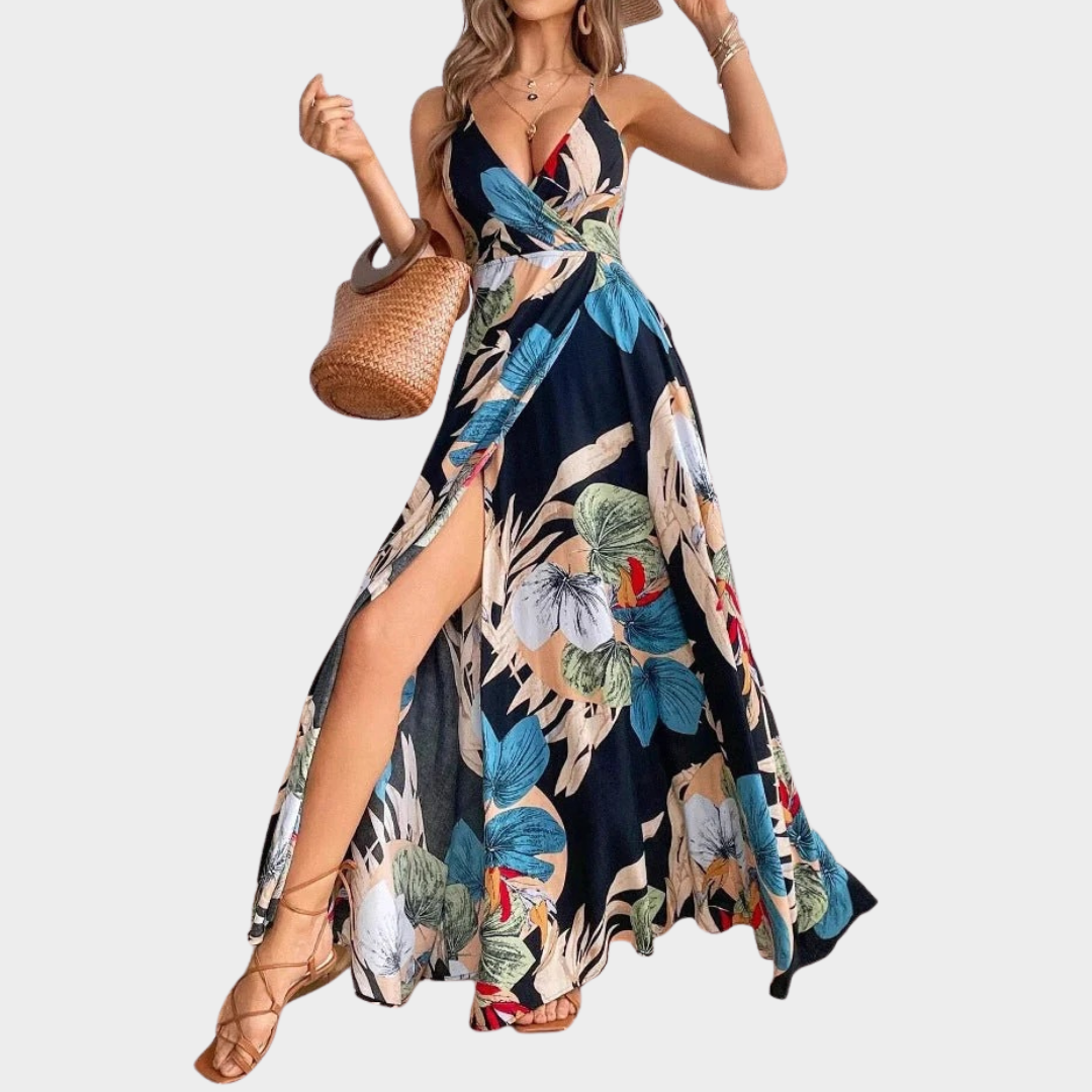 Women Tank Dress – Large Leg Split and Printed Design – Relaxed Fit – Soft Blend – Multiple Colours