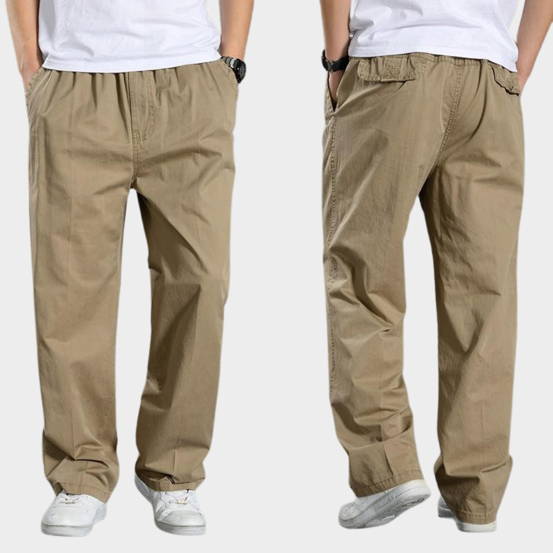 Men's Cargo Joggers - Elastic Waist - Multi-Pocket Design - Casual & Durable Work Trousers