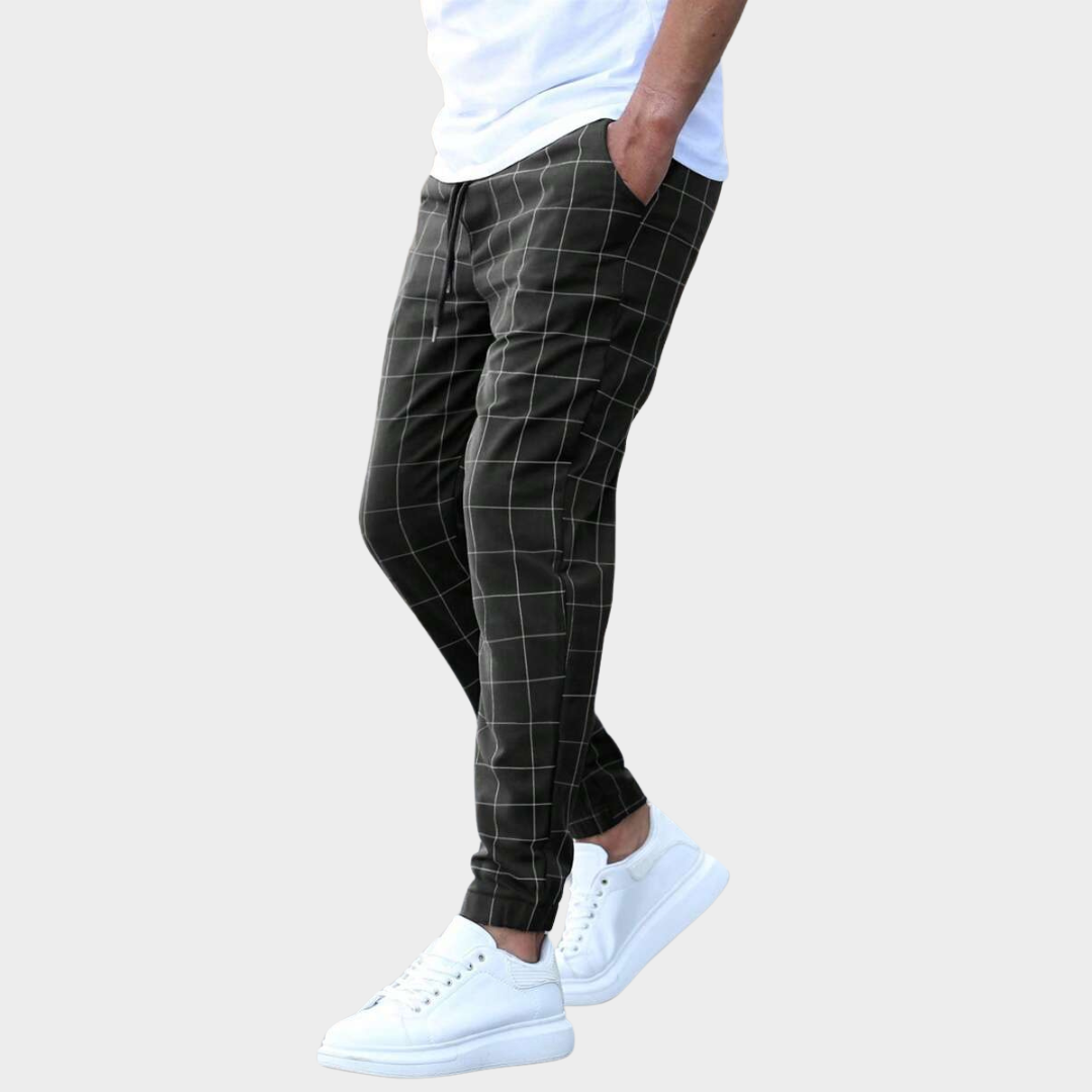 Men’s Classic Plaid Trousers – Tailored Fit – Business Casual – Comfortable & Stylish – Multiple Colours