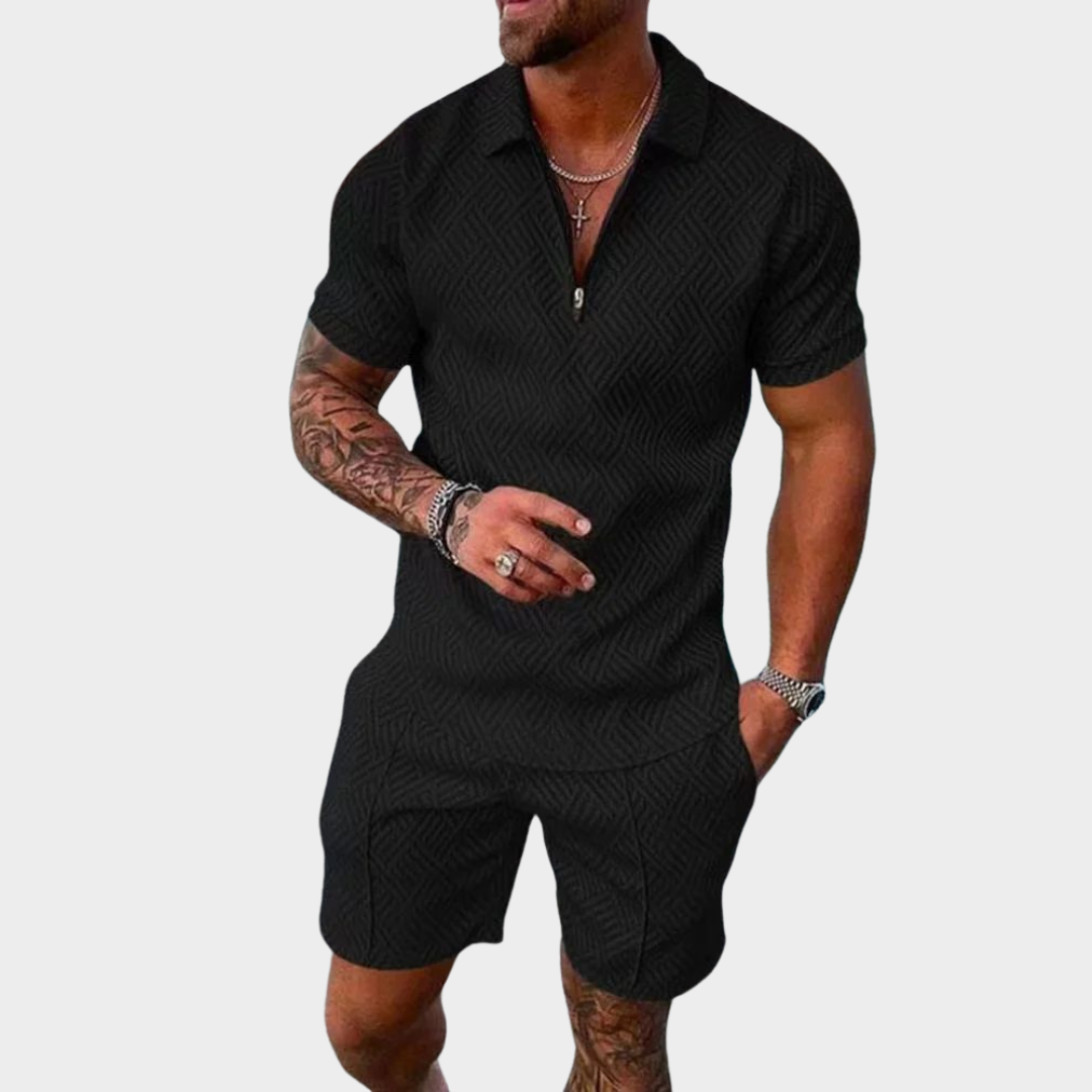Men's 2-Piece Casual Set - Short Sleeve T-Shirt & Matching Shorts - Lightweight & Breathable - Multiple Colours