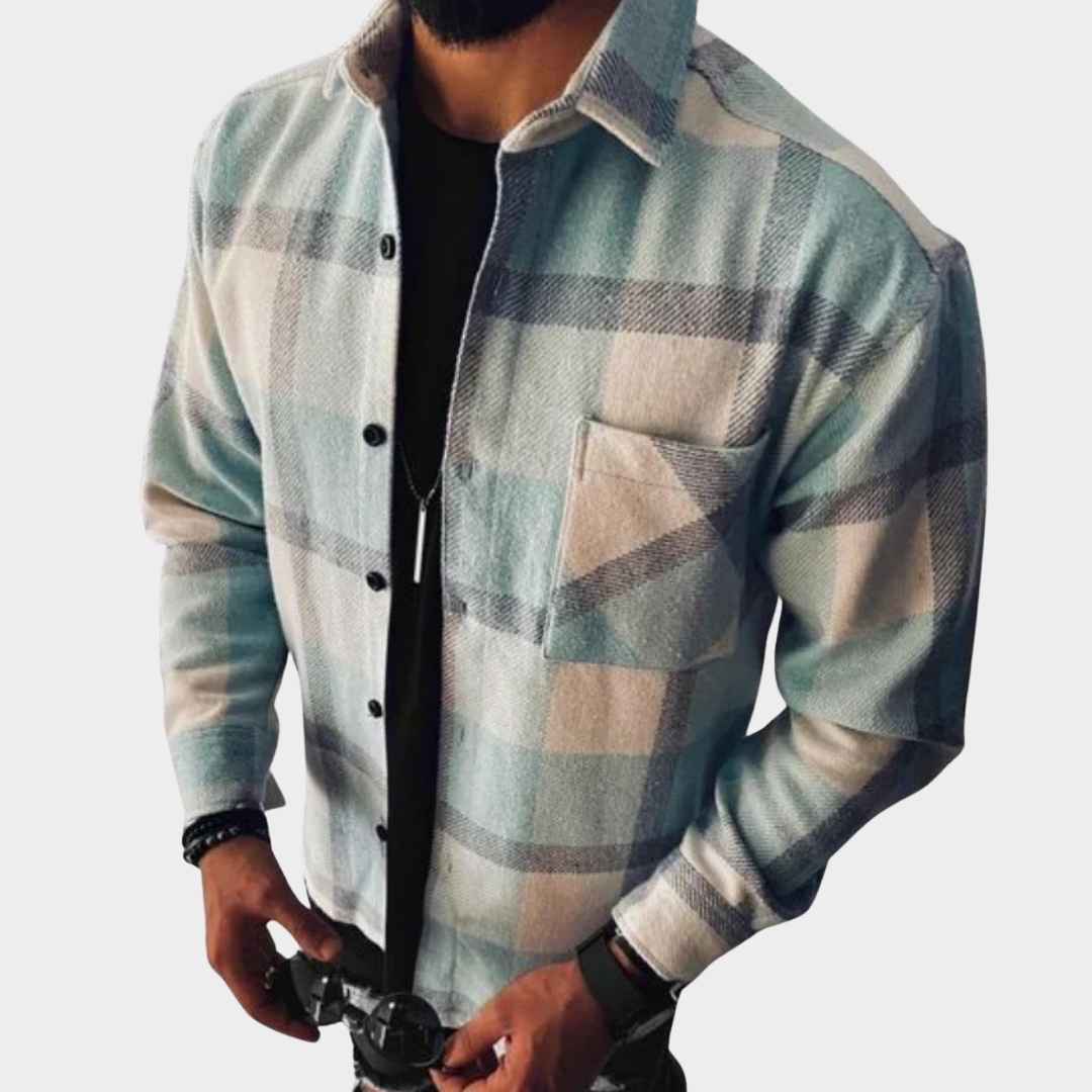 Men’s Flannel Shirt – Long Sleeve – Plaid Button-Down – Soft Cotton – Regular Fit – Multiple Colours