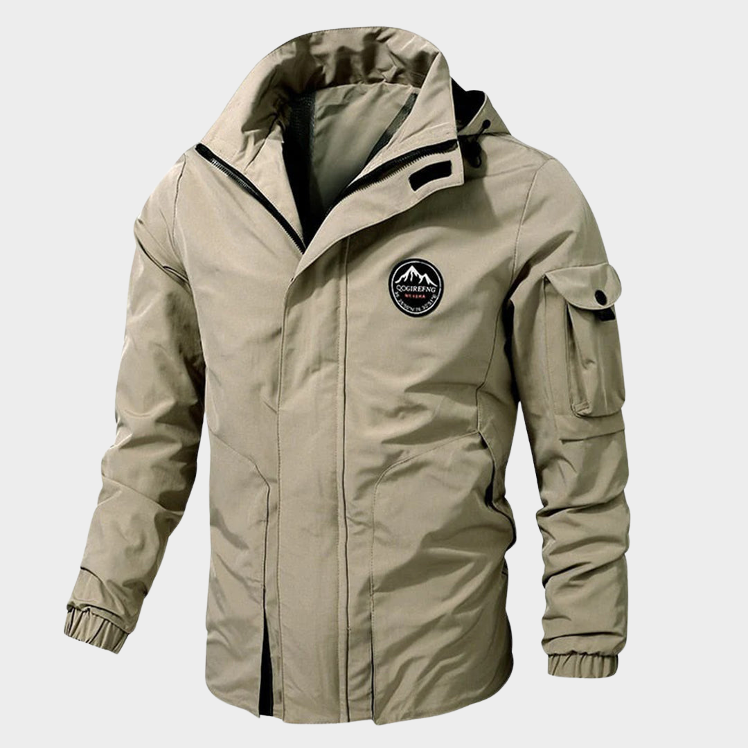 Men's Outdoor Waterproof Jacket - Hooded Casual Coat - Lightweight Nylon - Multiple Colours