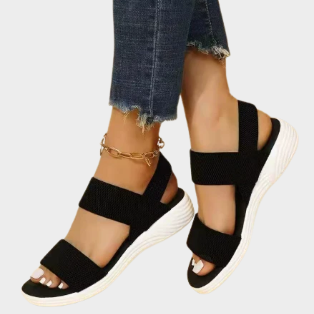 Women’s Wedge Sandals – Slip-On Fit – Elastic Knit Upper – Lightweight Comfort – Multiple Colours